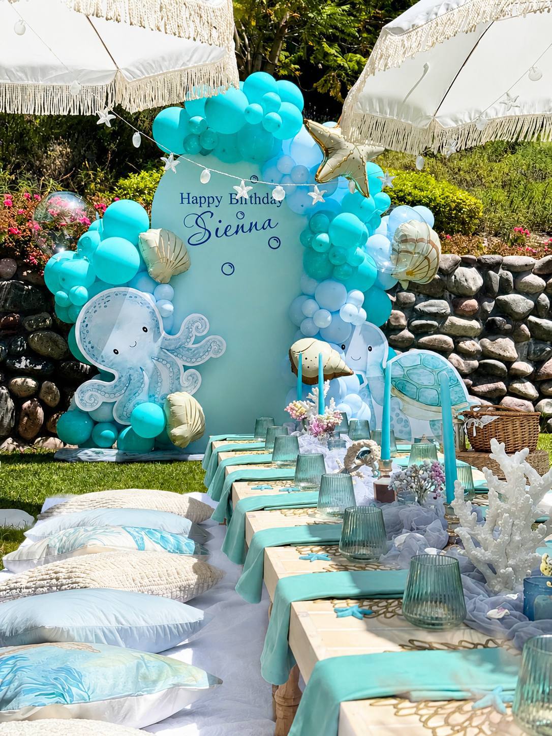 Under the Sea Birthday Balloon Backdrop