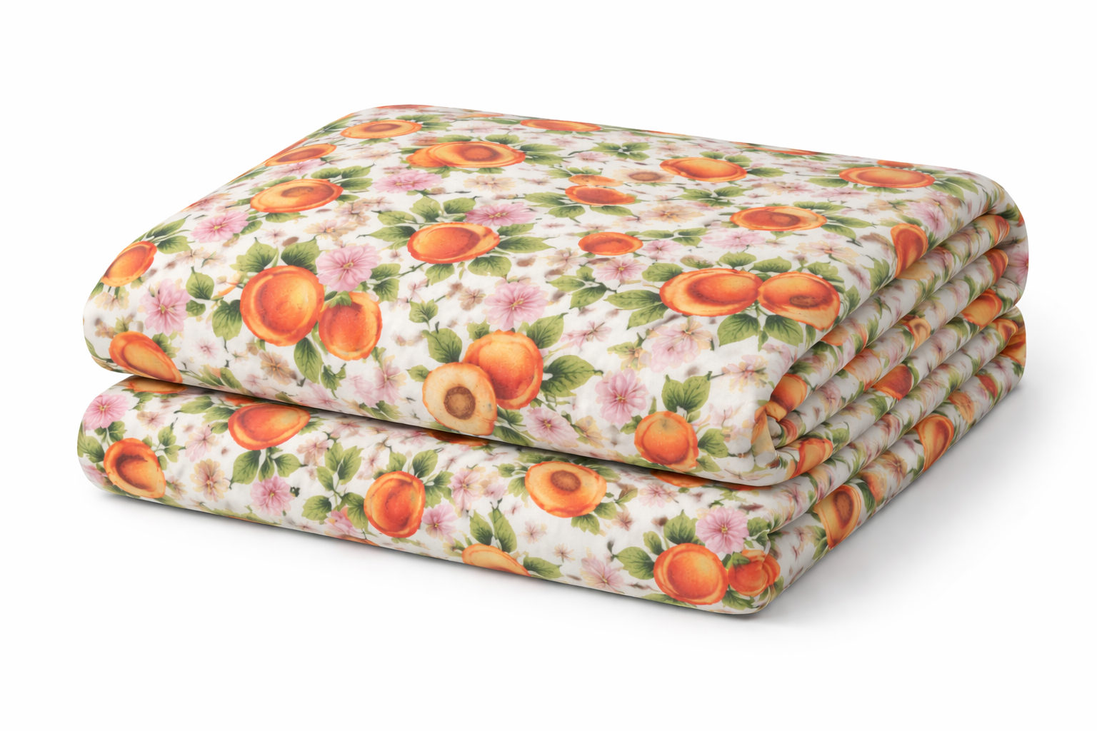 Дитяче простирадло на гумці ранфорс принт "Персики"