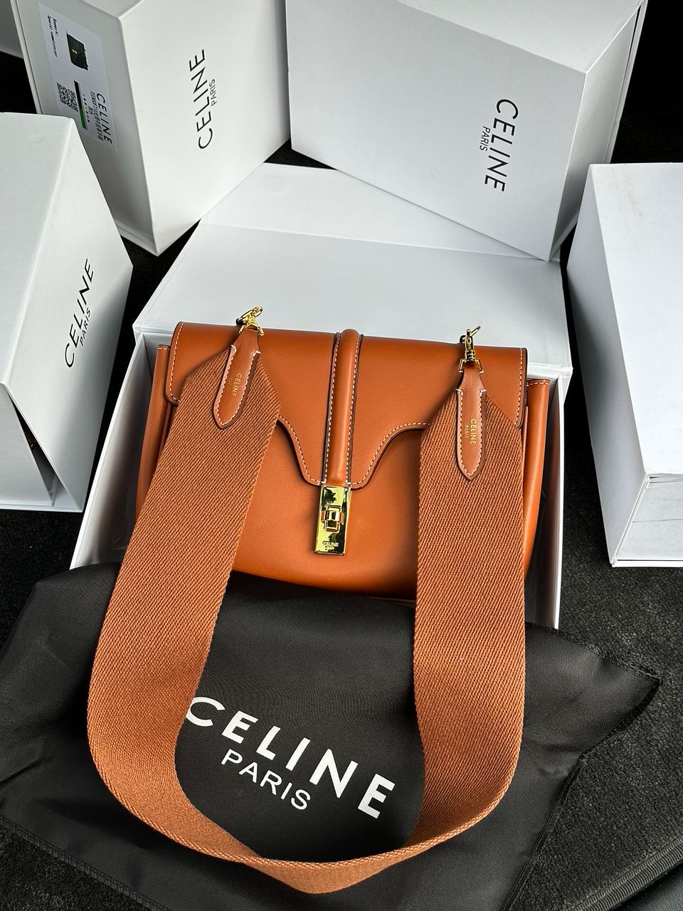 Celine Teen Soft 16 In Smooth Calfskin Tan Brown