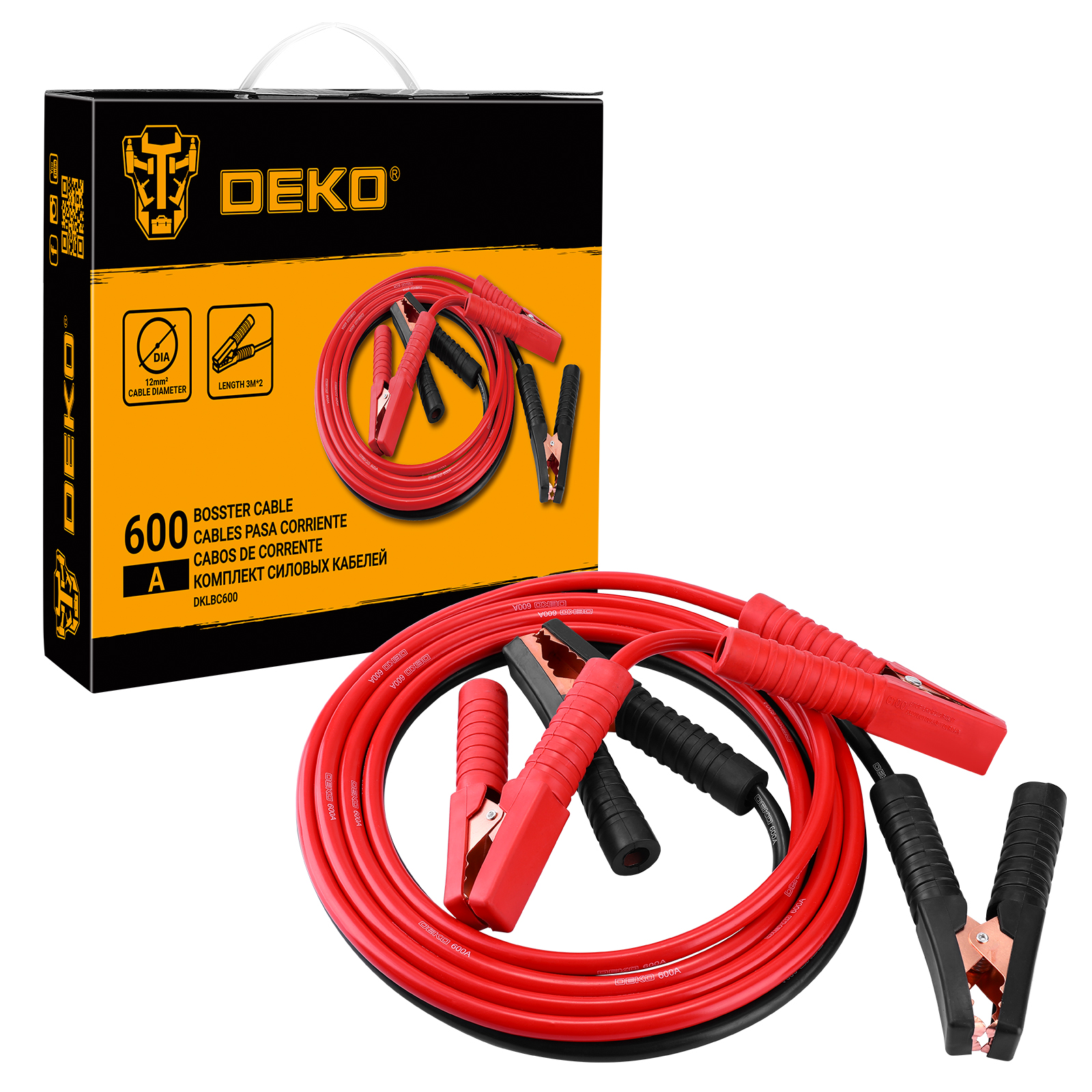 Провода-прикуриватели для автомобиля 3м DEKO DKLBC600 (600Ам)