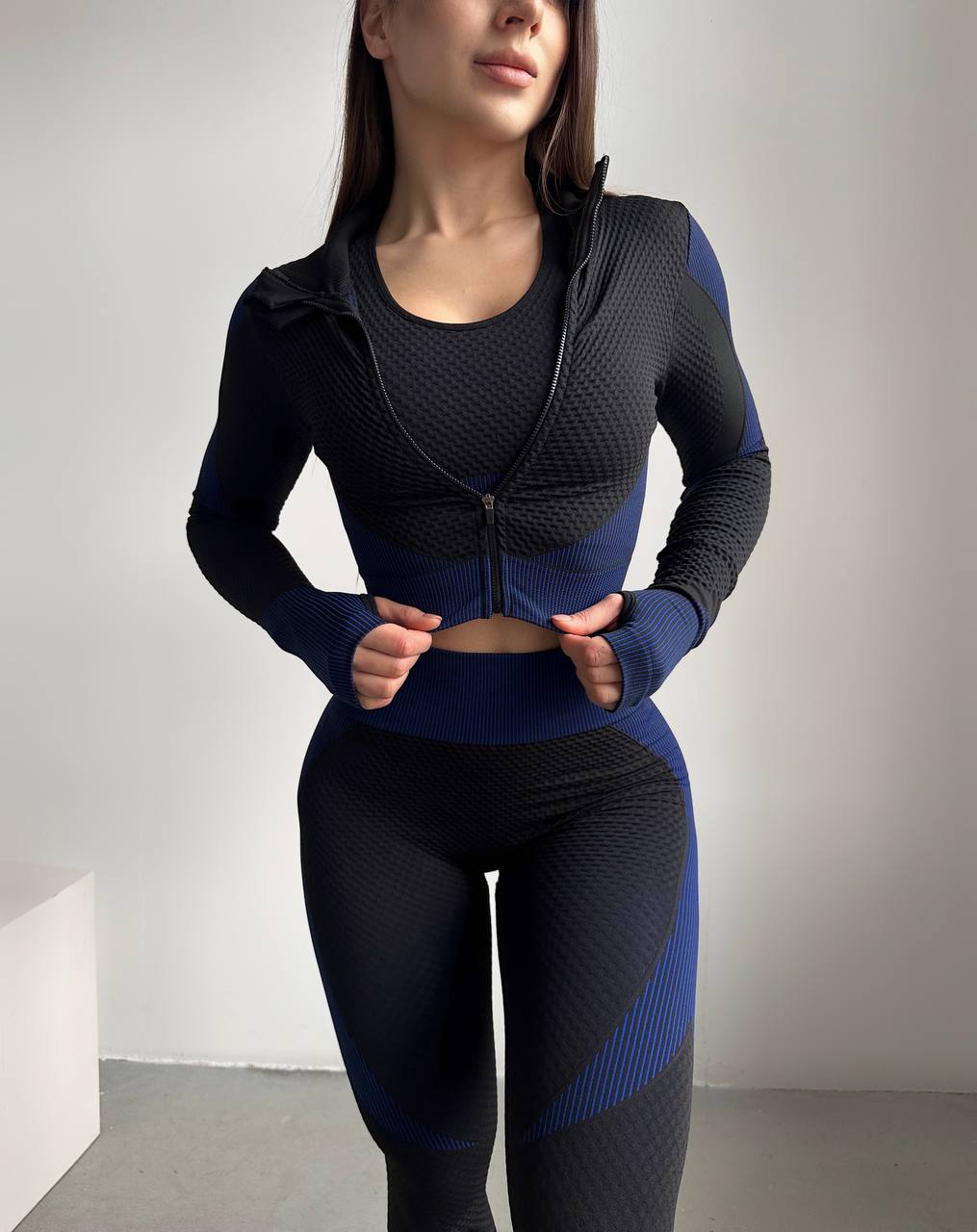 Безшовний костюм для фітнесу, тренувань, комплект двійка