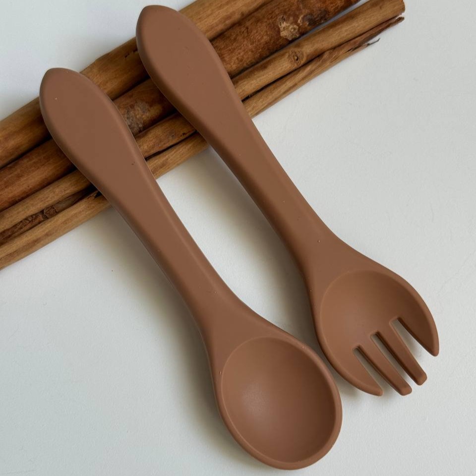 Прибори силіконові Шоколад (camel)