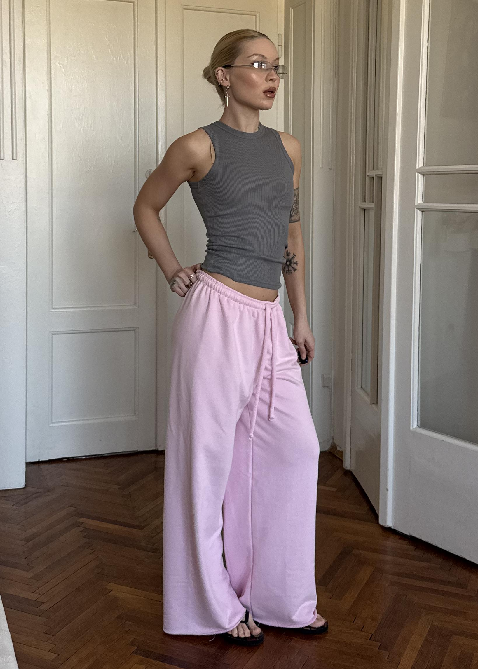 Штани рожеві прямі