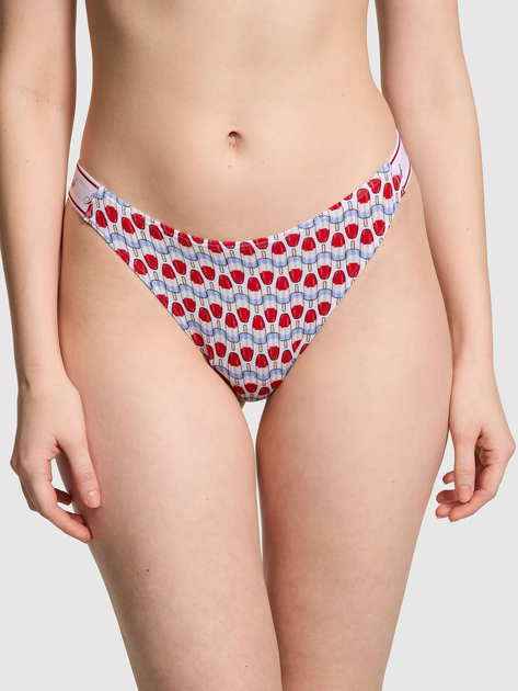 Бавовняні трусики тонг PINK Logo Cotton High-Leg Thong Panty Ice cream розмір XS