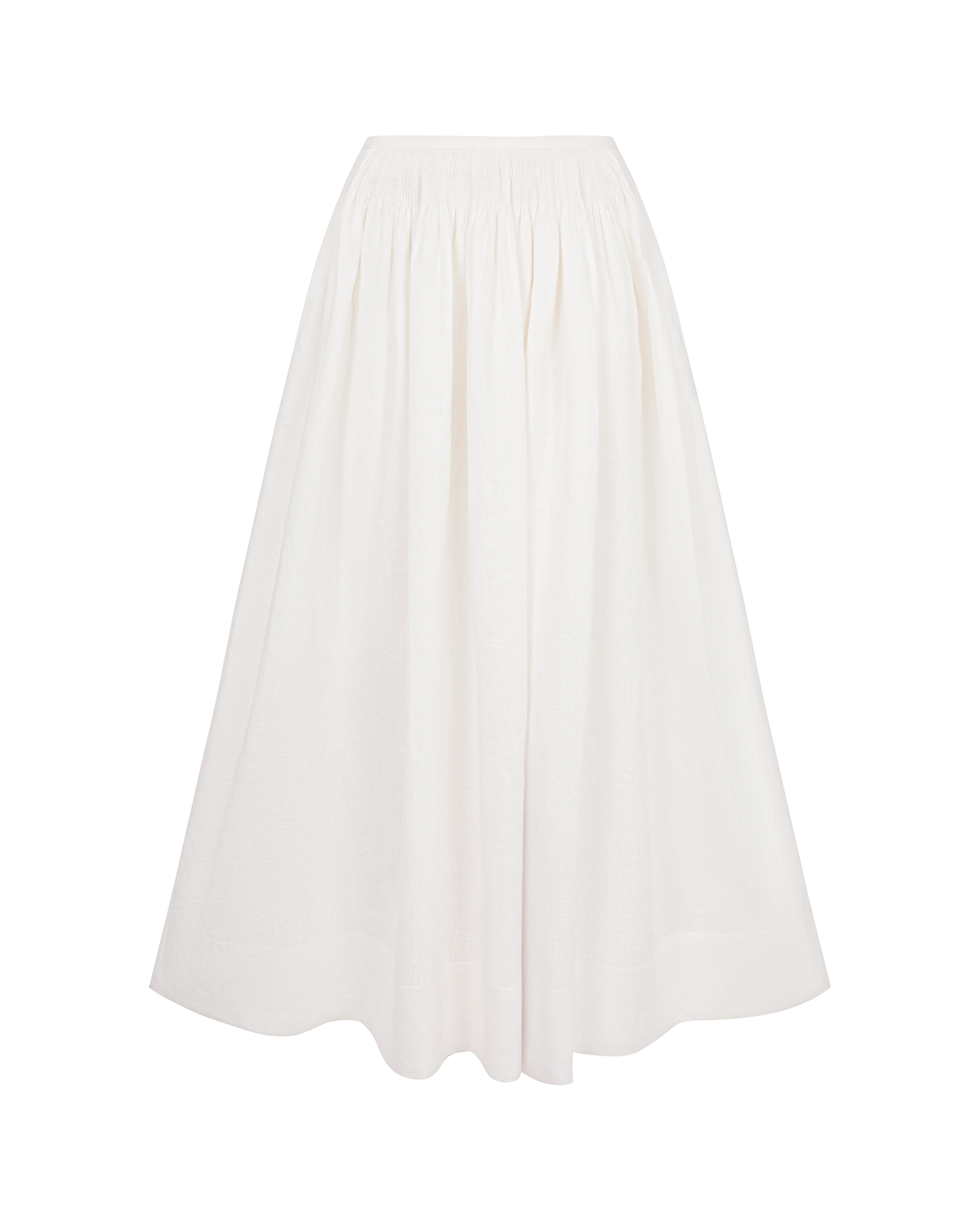 Спідниця з брижами молочна