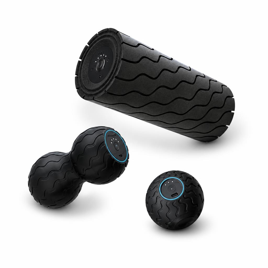 Повний комплект масажних ролерів Theragun Wave Roller, Wave Duo і Wave Solo з Bluetooth для вібраційної терапії та мфр