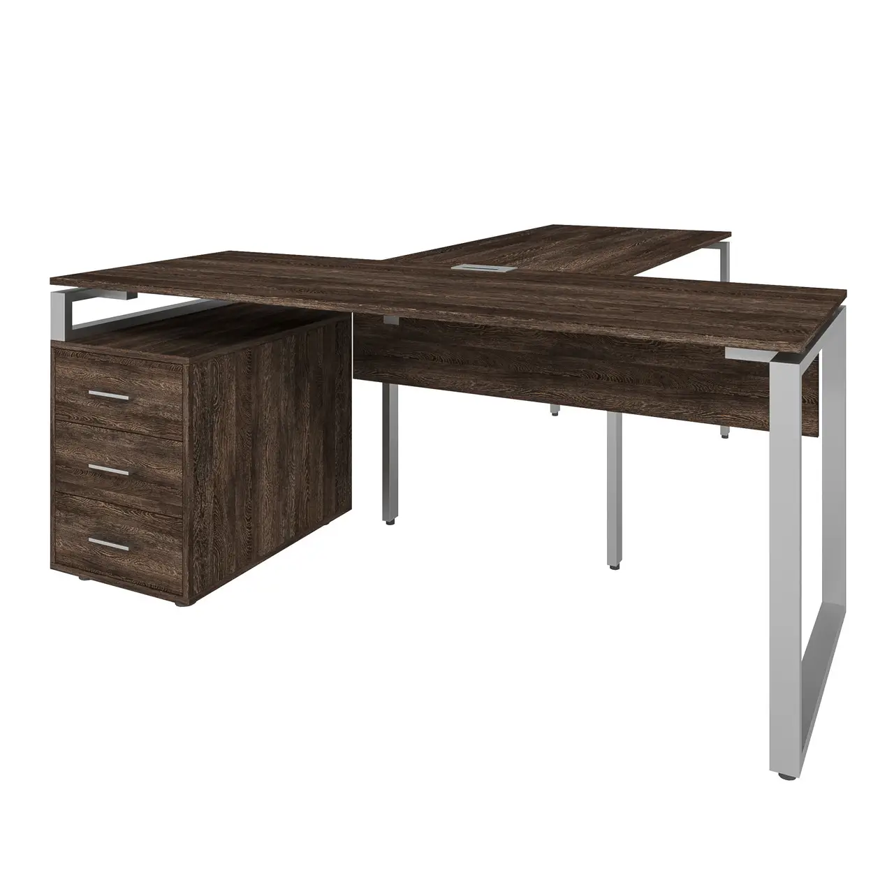 Стіл керівника з приставкою та тумбою LB 1A, кабінет керівника, стіл керівника з брифінгом 1800/700/750+1350/700/750 мм.