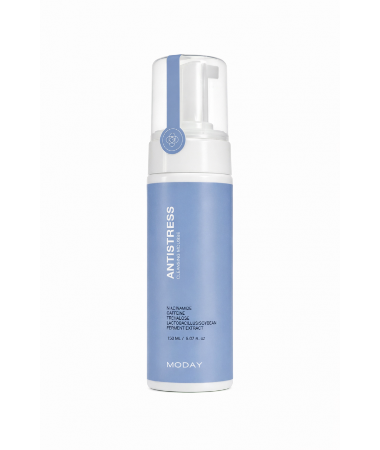Мус-антистрес для вмивання обличчя MODAY Clear & Glow FACE MOUSSE на основі пробіотичного ферменту, ніацинаміду та кофеїну 150