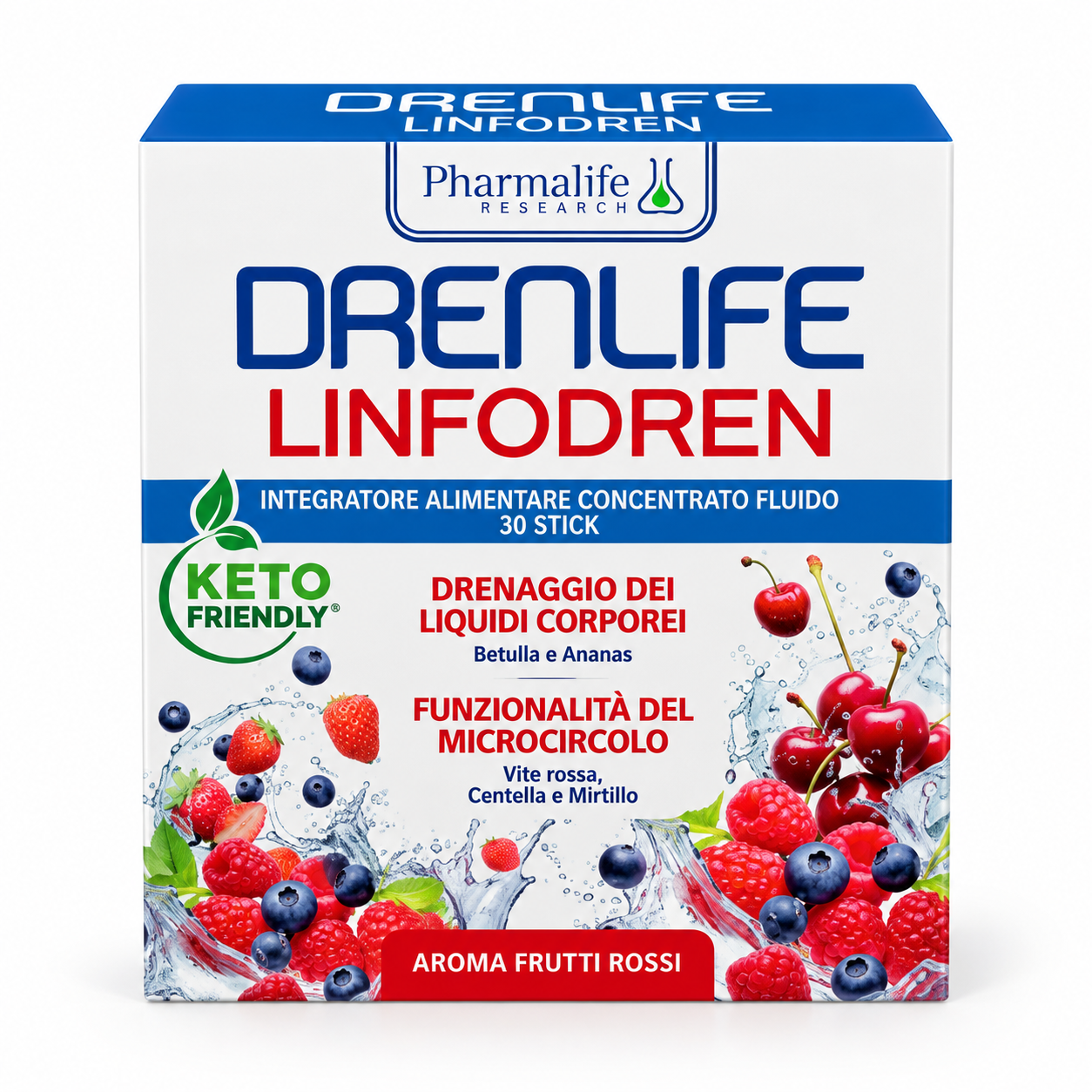 Дієтична добавка Drenlife "Лімфодренаж" зі смаком червоних фруктів, 30 стіків по 10 мл
