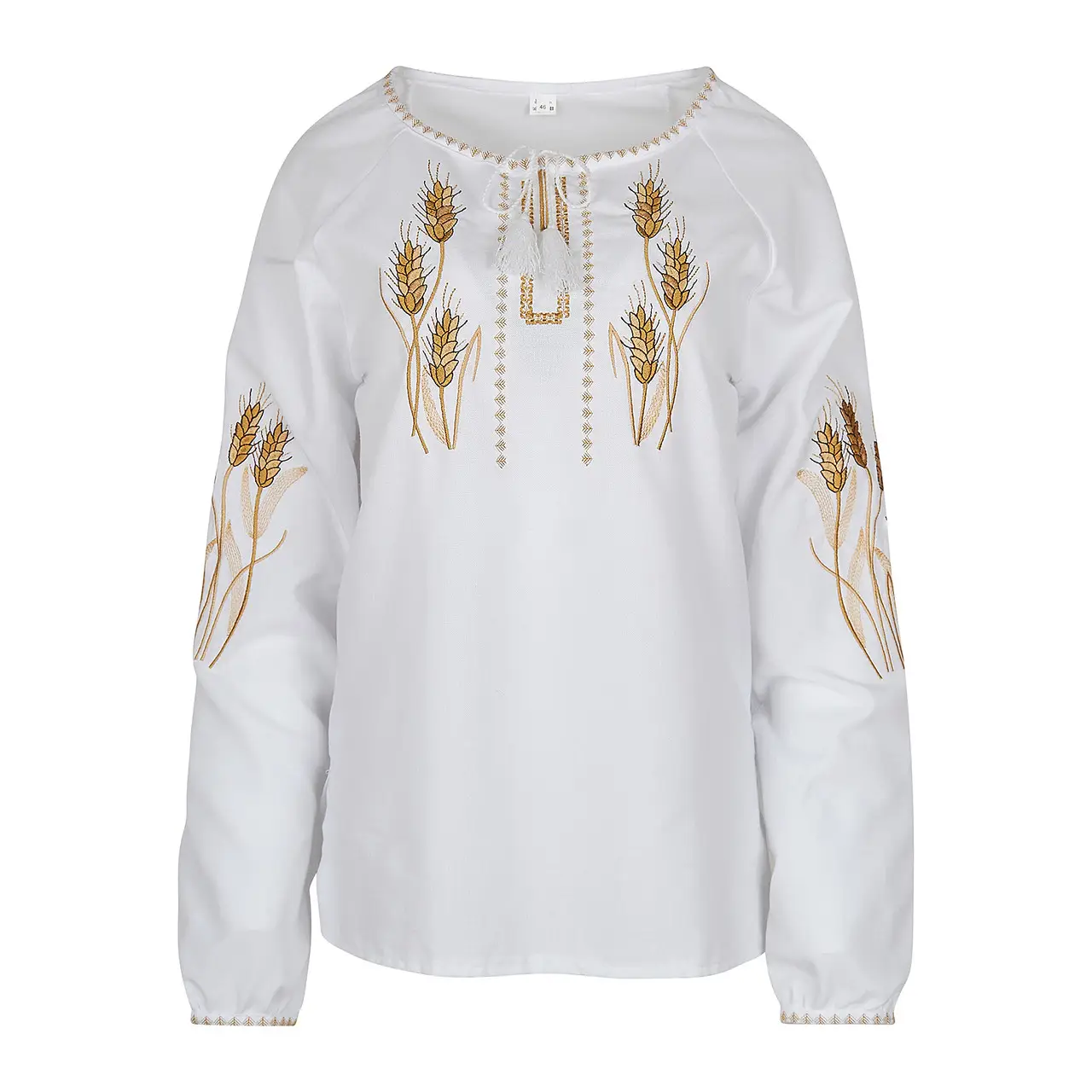 Вишиванка жіноча білий льон Колоски