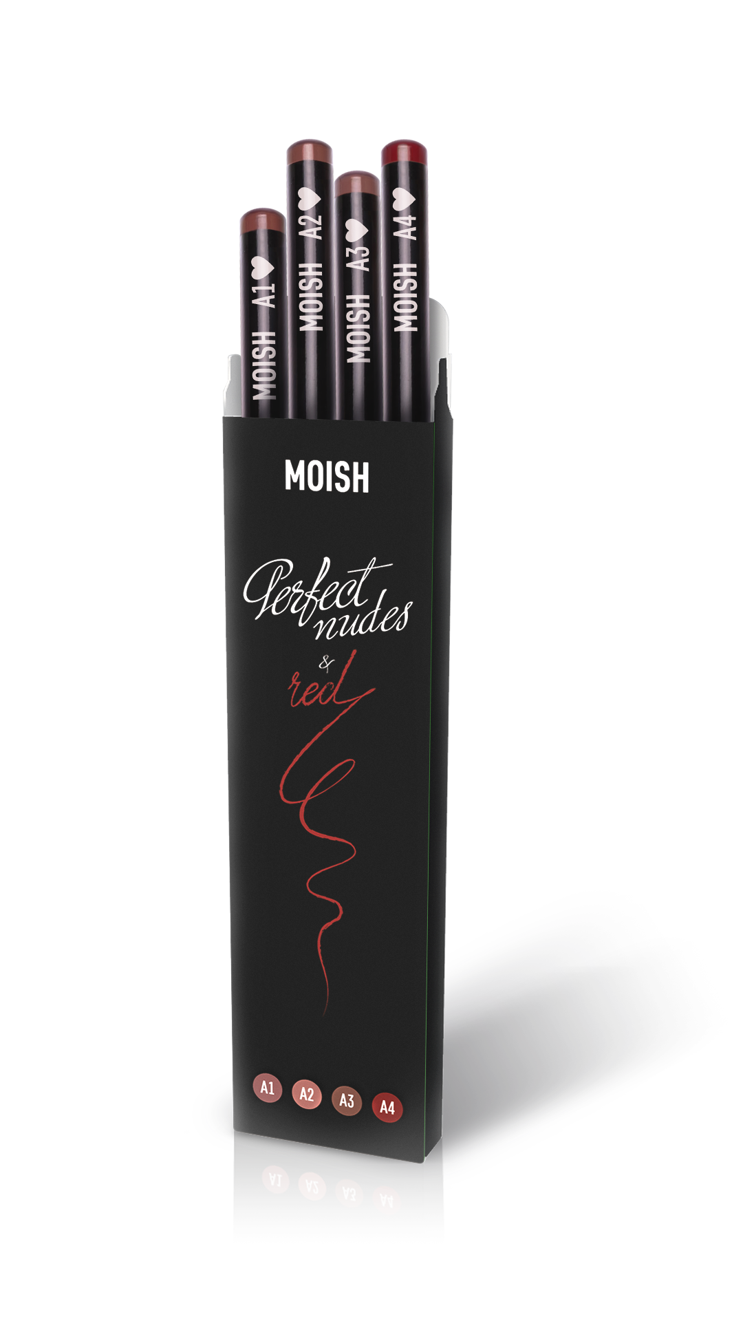 Set of four lip pencils