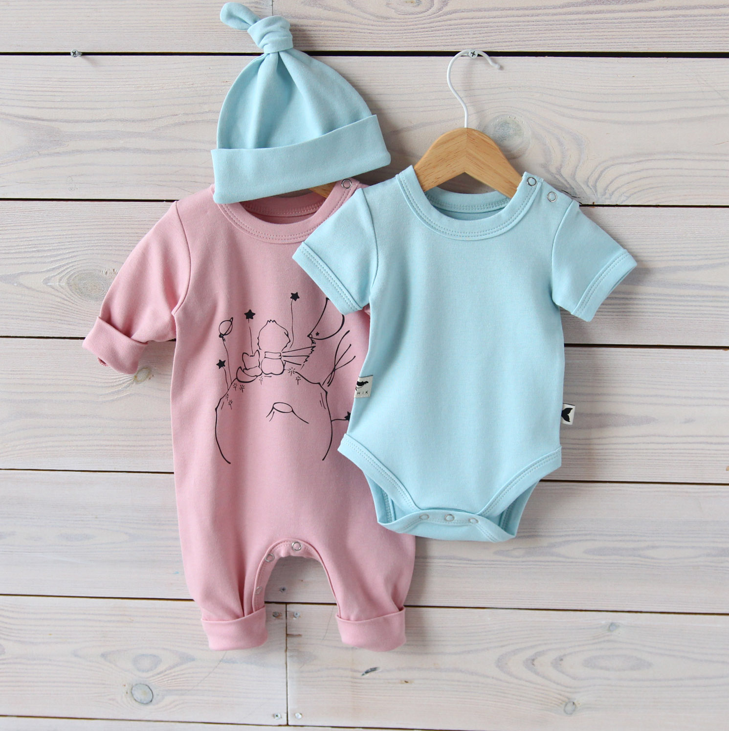 Комплект ромпер Маленький принц, бодік та шапочка для новонародженої дівчинки