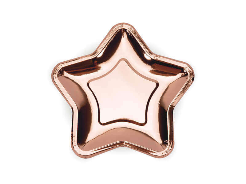 Тарілочки rose gold star 17см 6шт