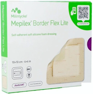10×10см.Mepilex Border Flex Lite багатофункціональна самоклеюча універсальна пов'язка 1шт.