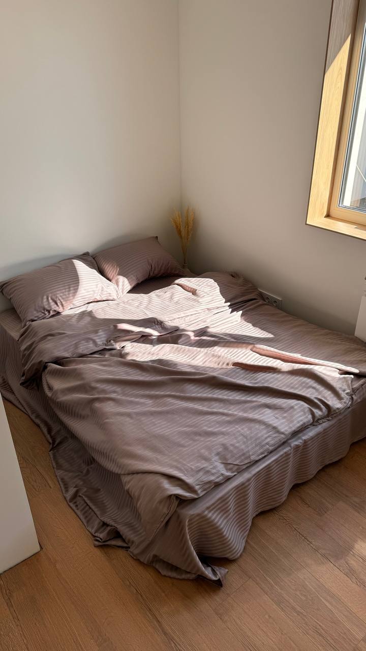 Комплект постільної білизни Страйп сатин лате