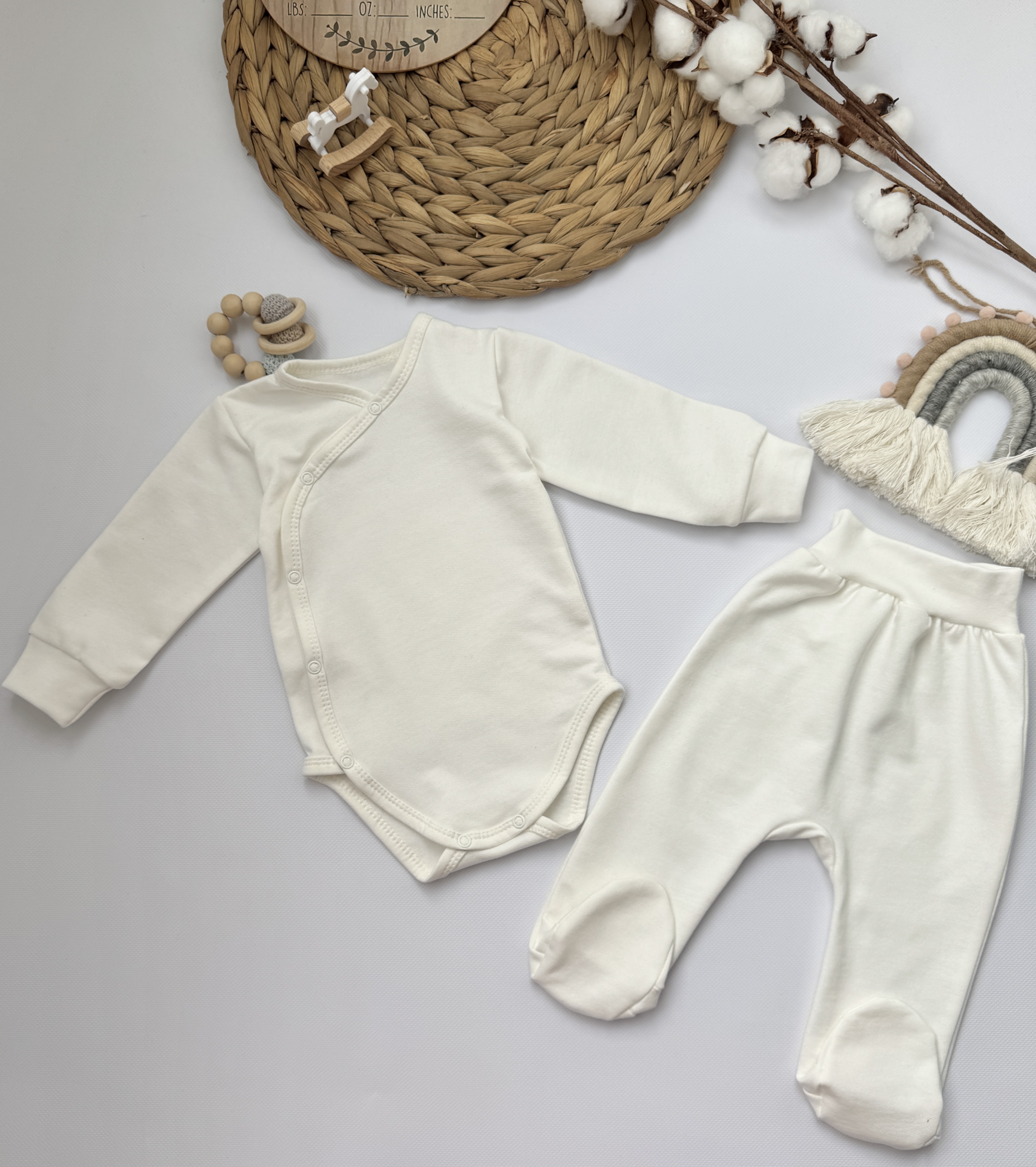 Теплий комплект для новонародженого малюка : боді + повзунки + шапочка-copy-1