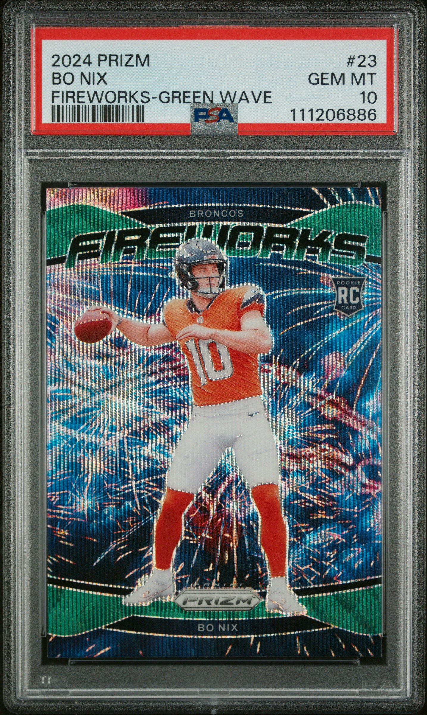 BO NIX 2024 PANINI PRIZM FIREWORKS PSA 10