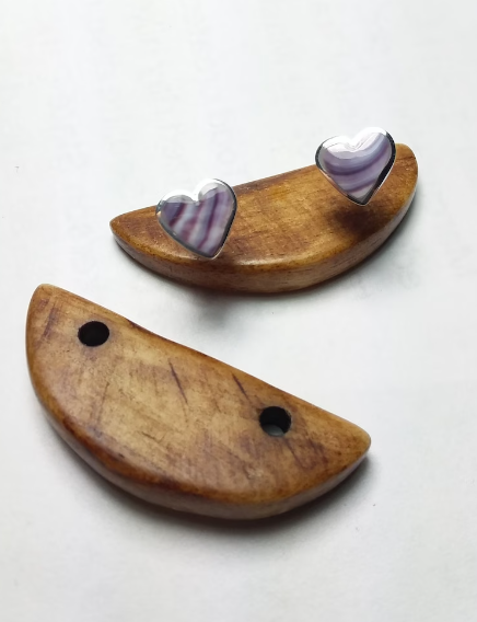Wampum Heart Stud Earrings