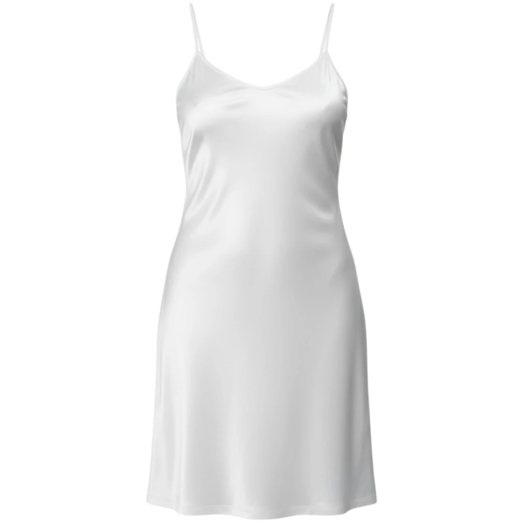 CELINE Нічна сорочка сатинова, Білий