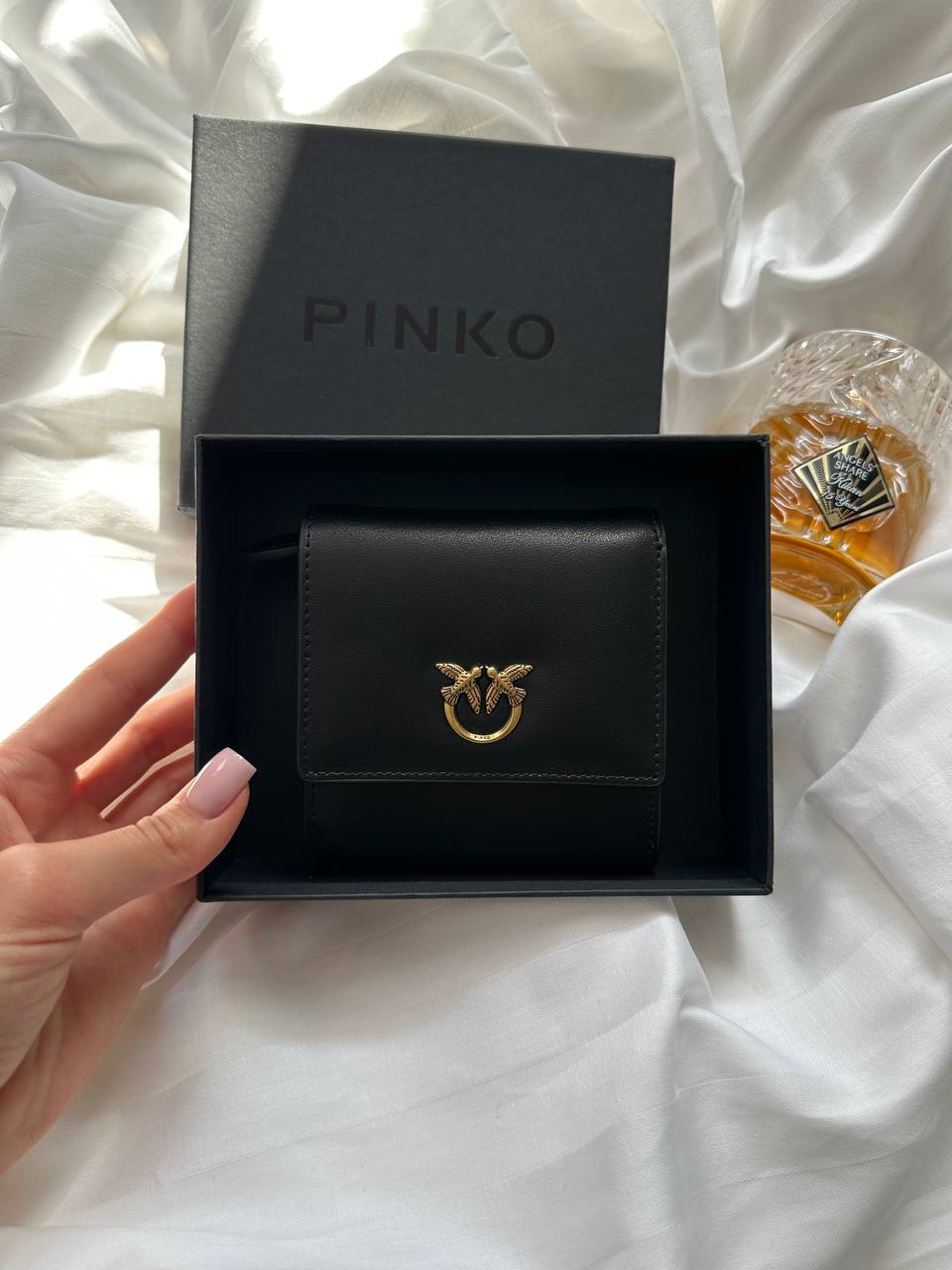 Pinko Small Leather Wallet Black
