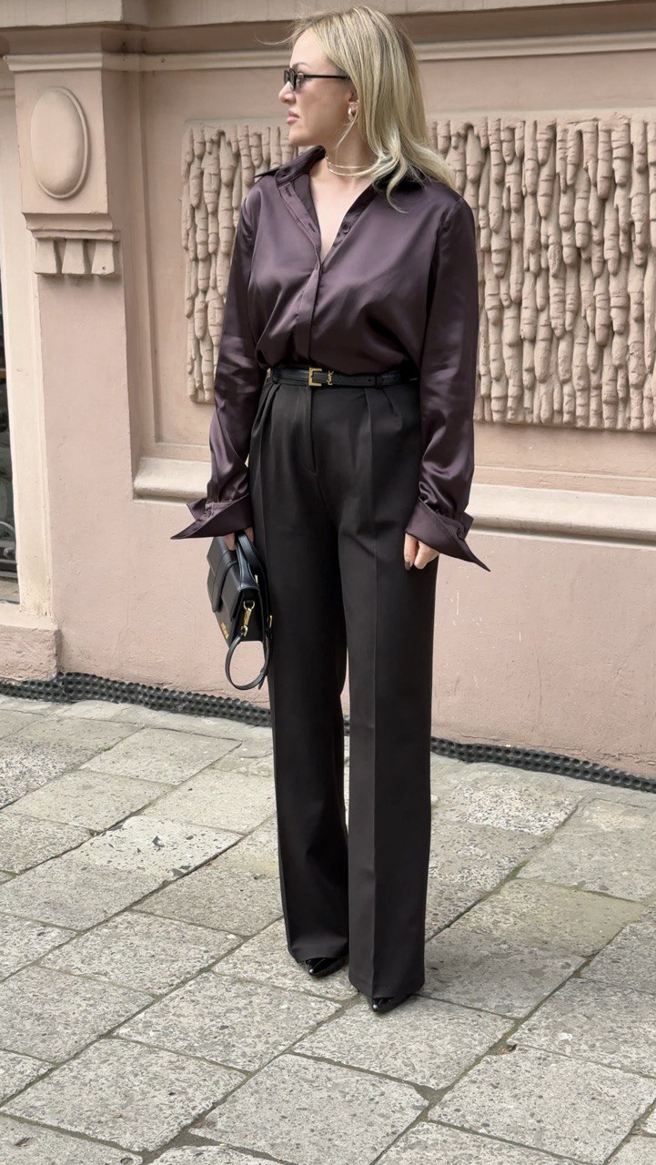 Штани Палаццо шоколадного кольору