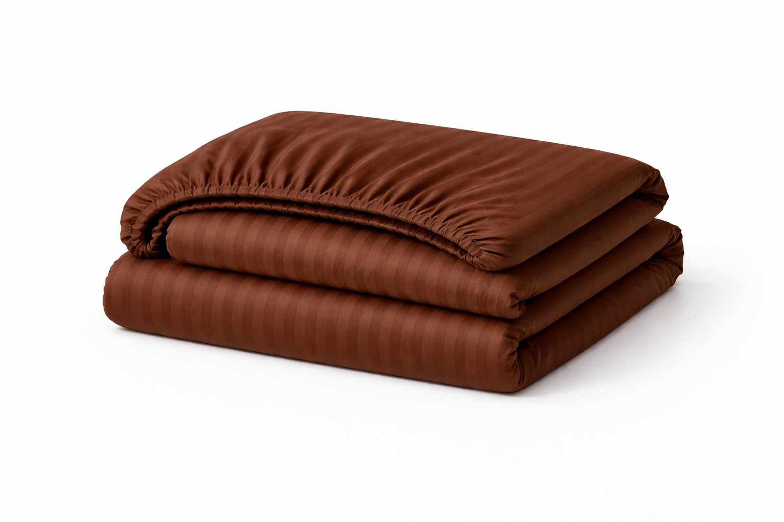 Простирадло на гумці страйп сатін  "Молочний шоколад"