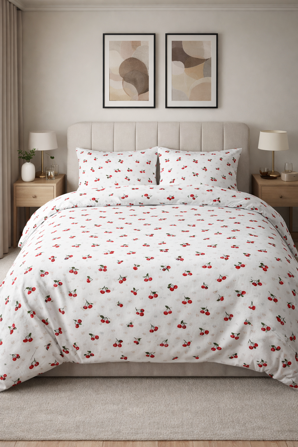 Постільна білизна  від виробника ранфрс принт "Вишенькі "