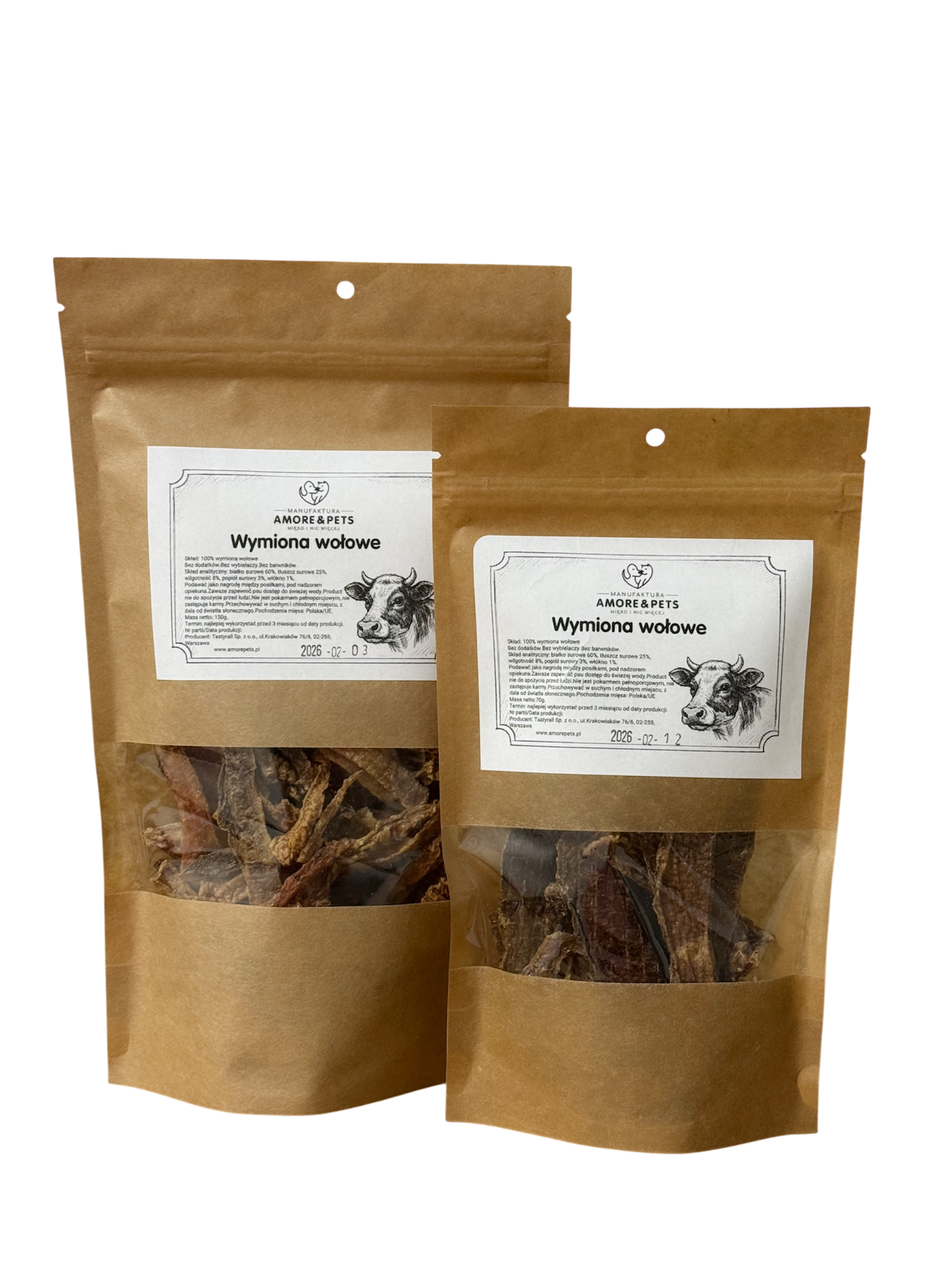 Wymiona wołowe dla psa 150g