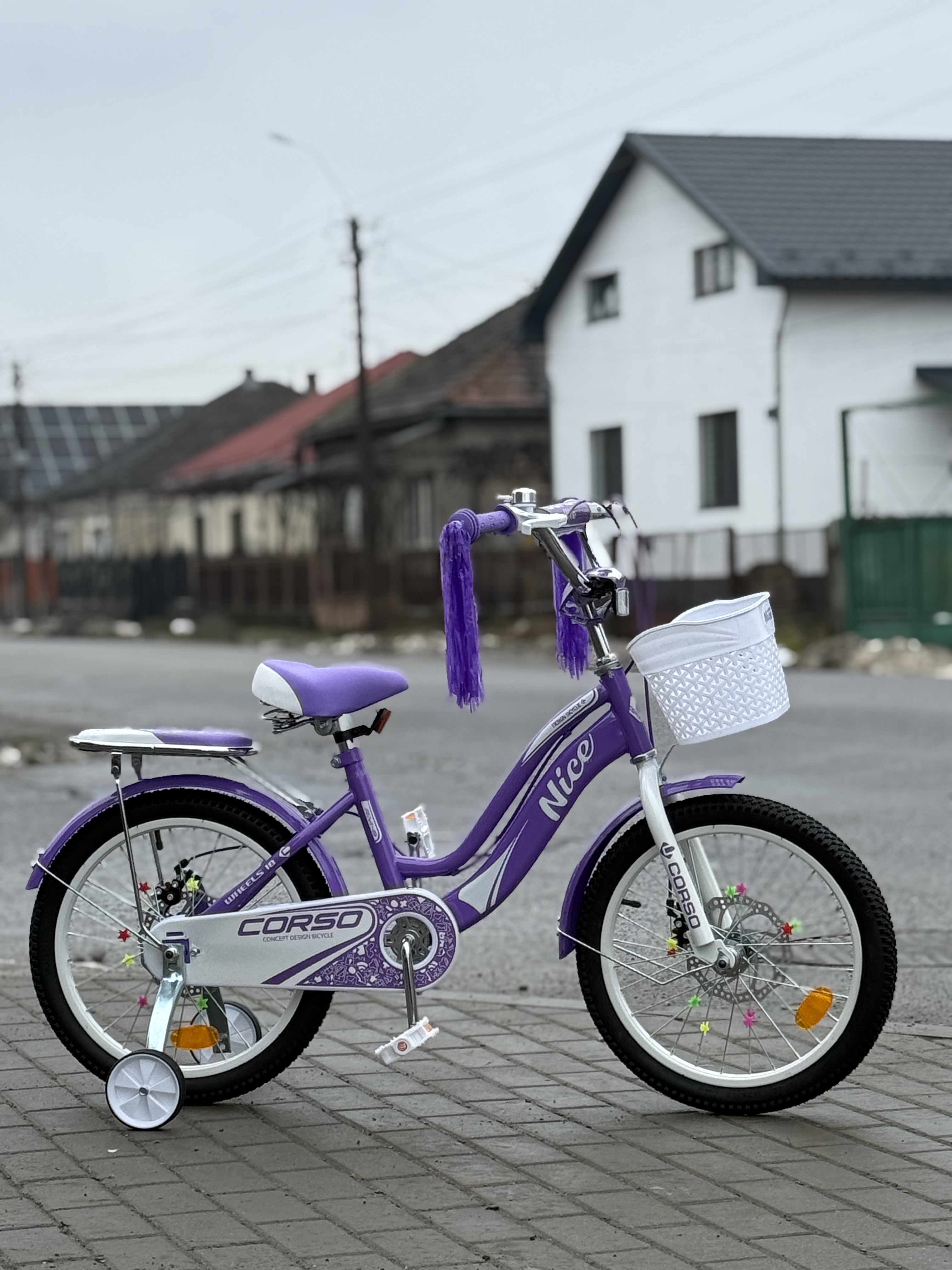 Дитячий велосипед Corso Nice NC-18100 18″ фіолетовий