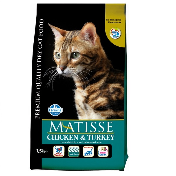 Фарміна кет сух MATISSE CHICKEN & TURKEY з куркою та індичкою 1,5 кг 32089