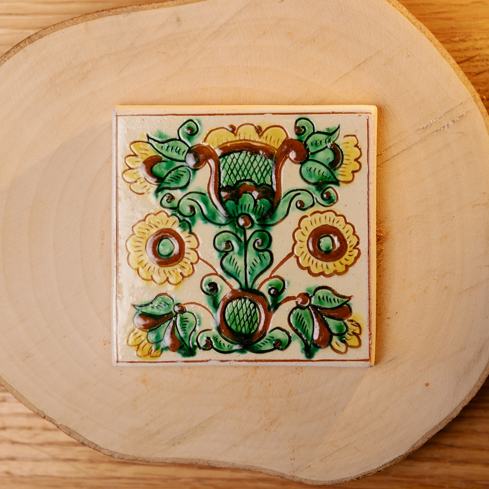 Плиточка для декору "Квіти", 10*10 см