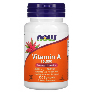 NOW Foods Vitamin A 10000 МО - 100 софт гель