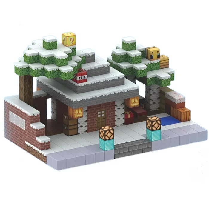 Зимова застава 448 дет. | Дитячій магнітний конструктор в стилі Minecraft