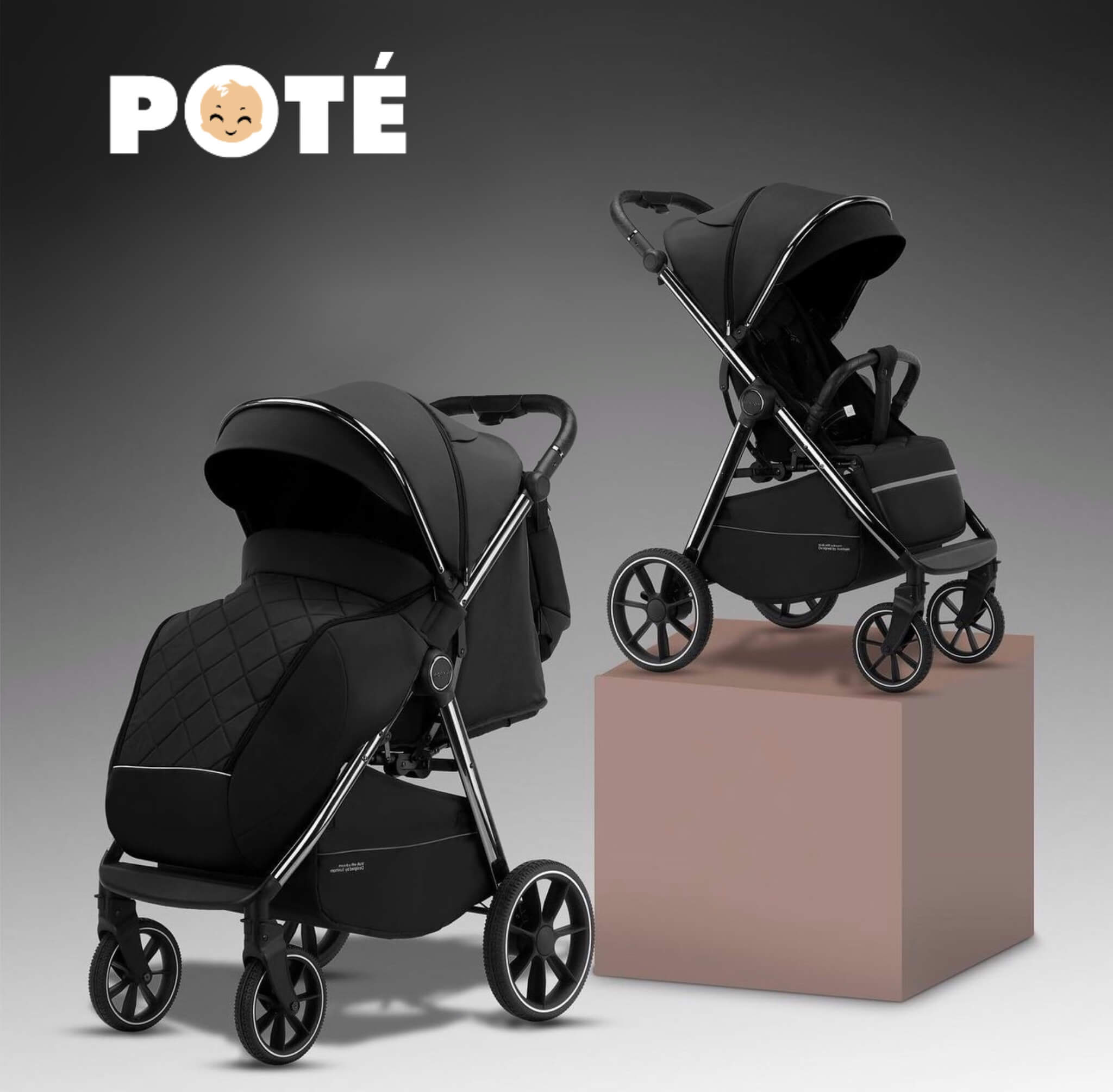 Всесезонна прогулянкова коляска POTÉ LUXMOM чорна