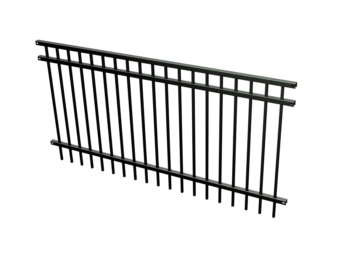 Ornamental Steel Fence | 3 Rail | Flat top | 4' x 8 Feet