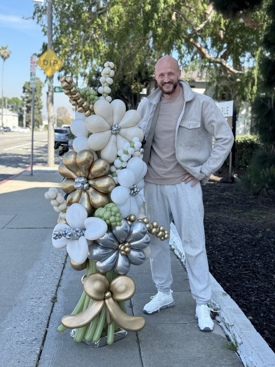 Champagne Balloon Flower Bouquet