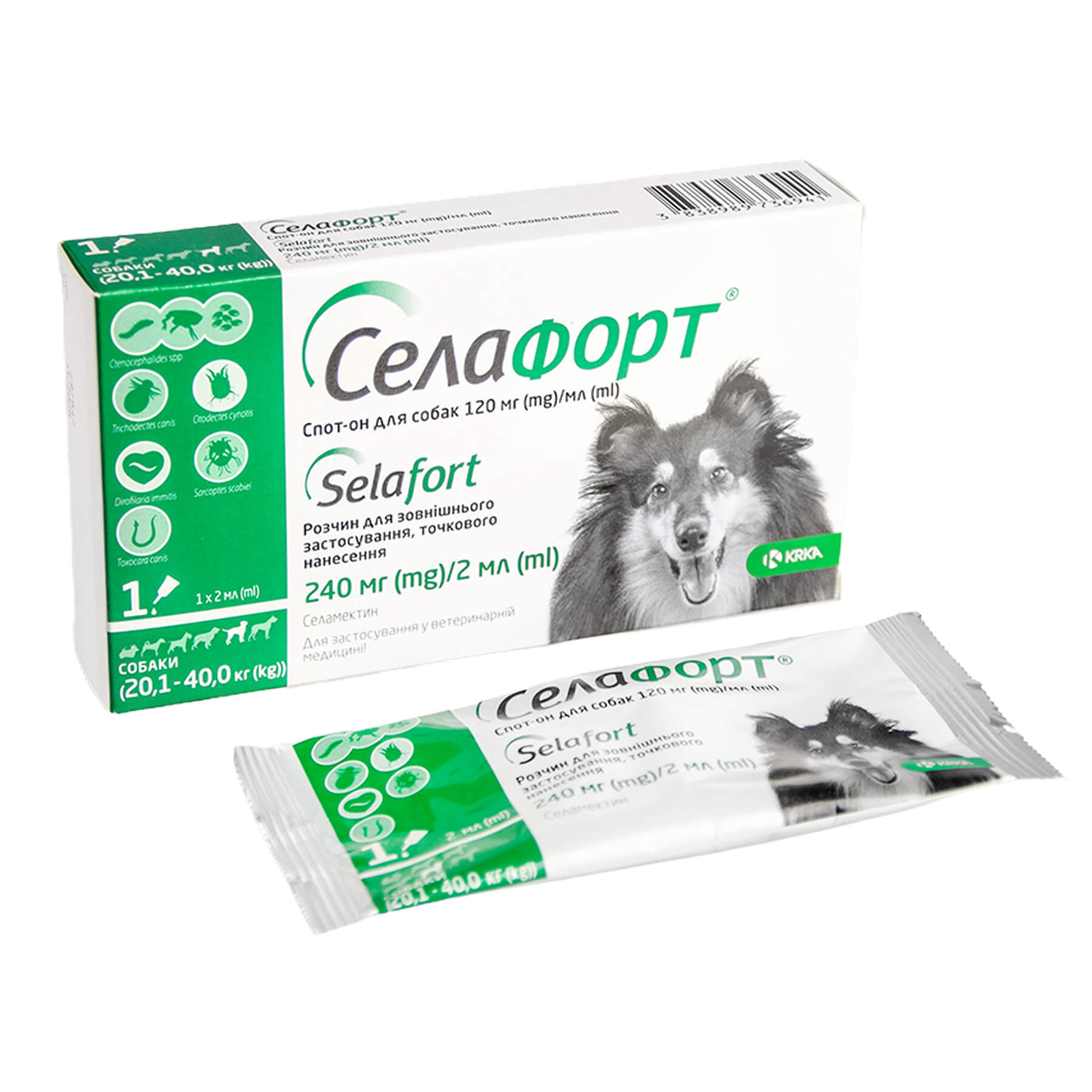 Краплі Селафорт для собак, спот-он 240 мг (20,1-40 кг) №1  (аналог Стронгхолда)