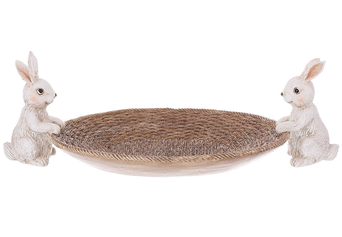 Декоративне блюдо із кроликами