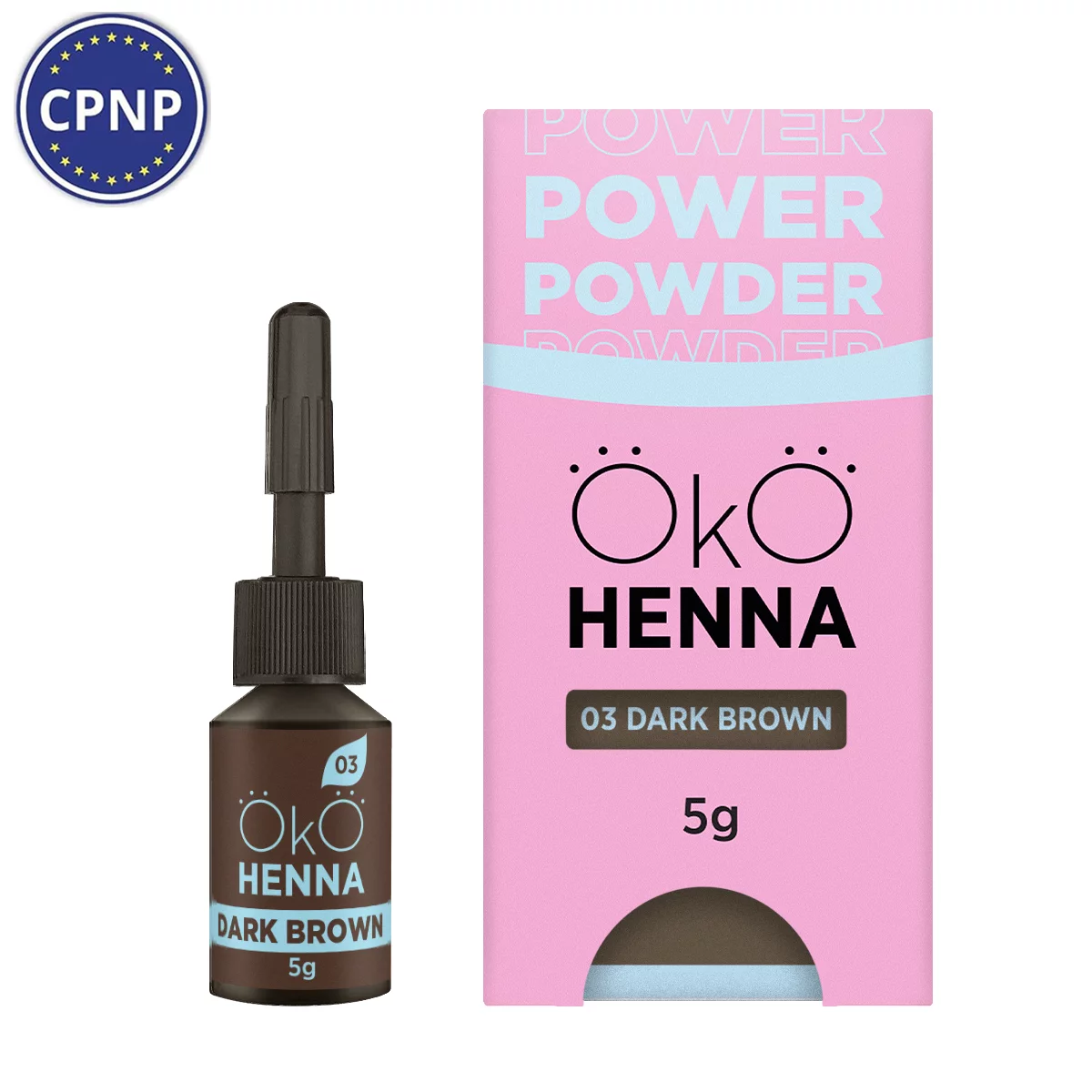 Къна за вежди OKO Power Powder, 03 Dark Brown, 5g