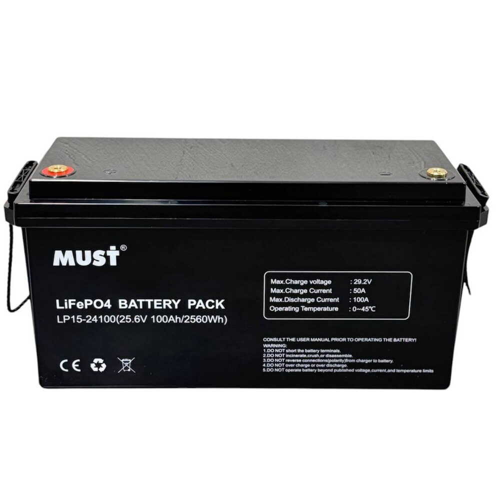 Акумуляторна батарея MUST LP15-24100 MUST (LiFePO4 25.6V 100Ah 2.56kWh)