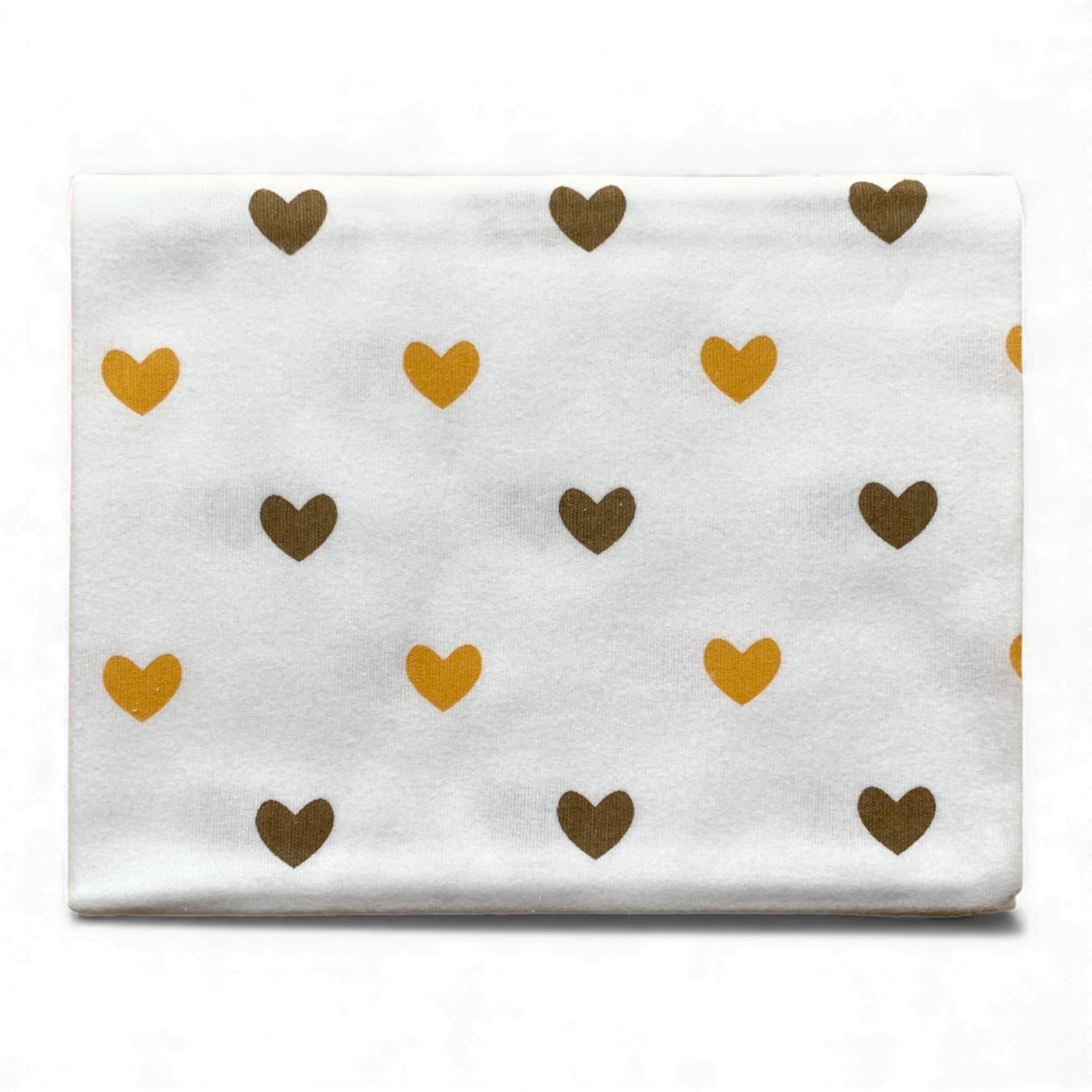 Пелюшка фланелева (байкова) 100 х 80 см Сердечки коричневі жовті
