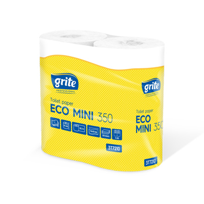 Туалетний папір ОПТОМ Grite Eco Mini 350, Recycled Fiber, 350 відривів, 96х110, 38,5 м, 4 рул/уп