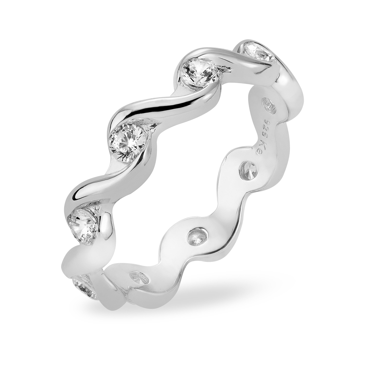 Eleganter Damenring aus 925er Silber mit Zirkonia – Sanfte Linien & funkelnde Leichtigkeit