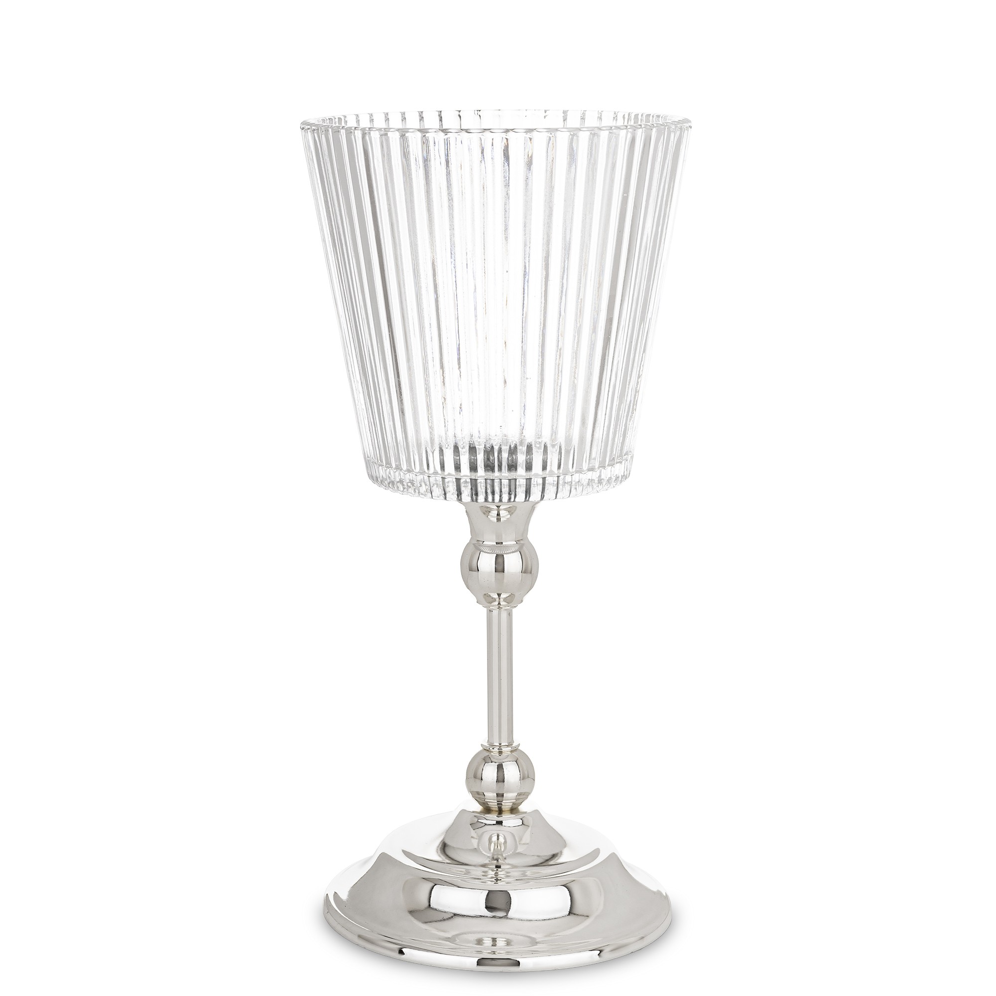 Скляний свічник 28×13×13 см – декоративний підсвічник для стильного інтер’єру