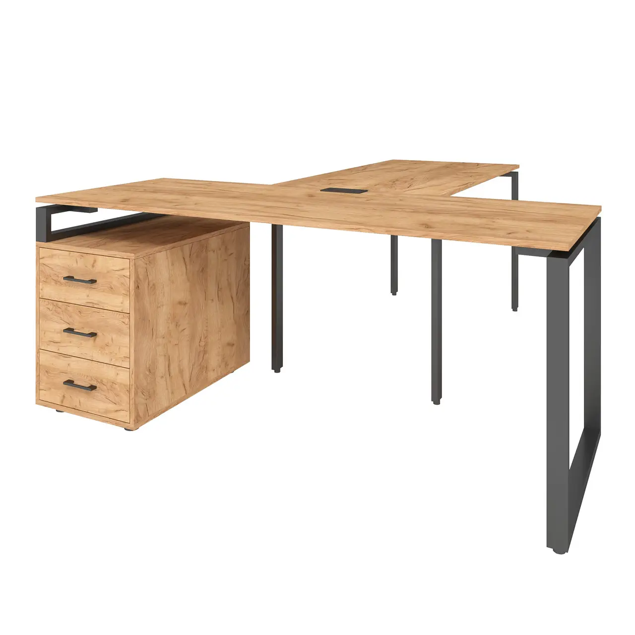 Стіл керівника з приставкою та тумбою LB, кабінет керівника, стіл керівника з брифінгом 1800/700/750+1350/700/750 мм.