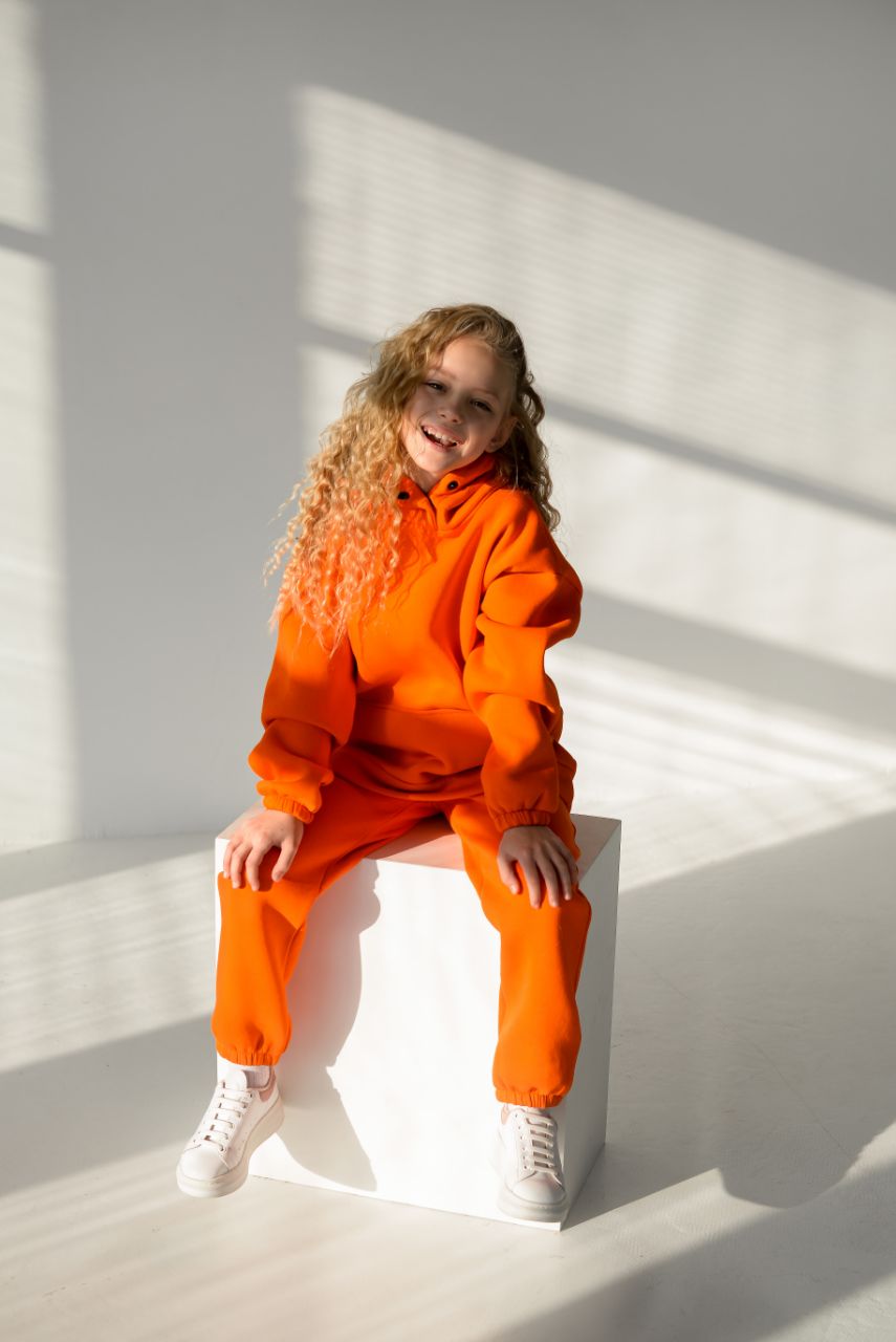 Спортивний костюм Утеплений Дитячий Family Look Оранж