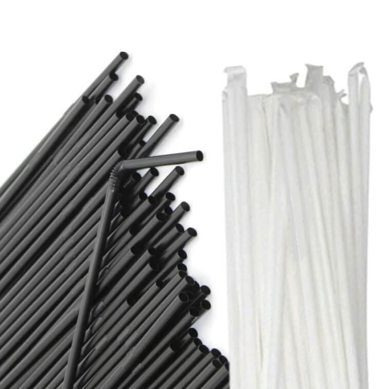 Трубочка "Гофра" Чорна в індивідуальному пакуванні, упаковка 200 шт, 014000049