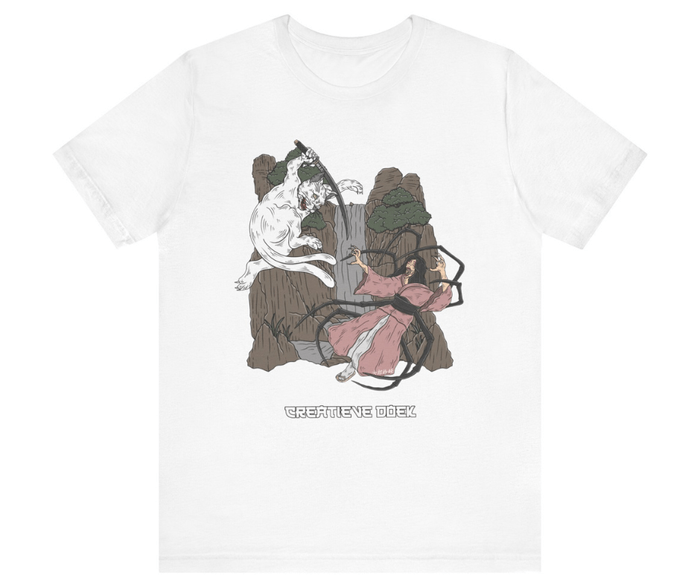 T-shirt Japanse stijl, Nekomata vs Jorogumo.