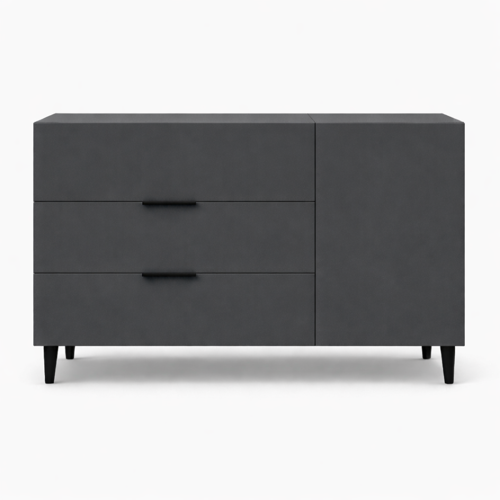 Комод на ніжках з трьома шухлядами та дверцятами