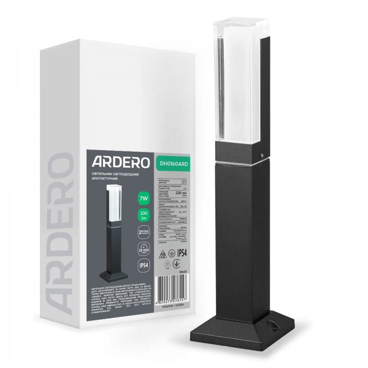 Архітектурний накладний світильник Ardero DH0160ARD 7Вт 3000K чорний